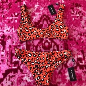 Orange cheetah print bikini
